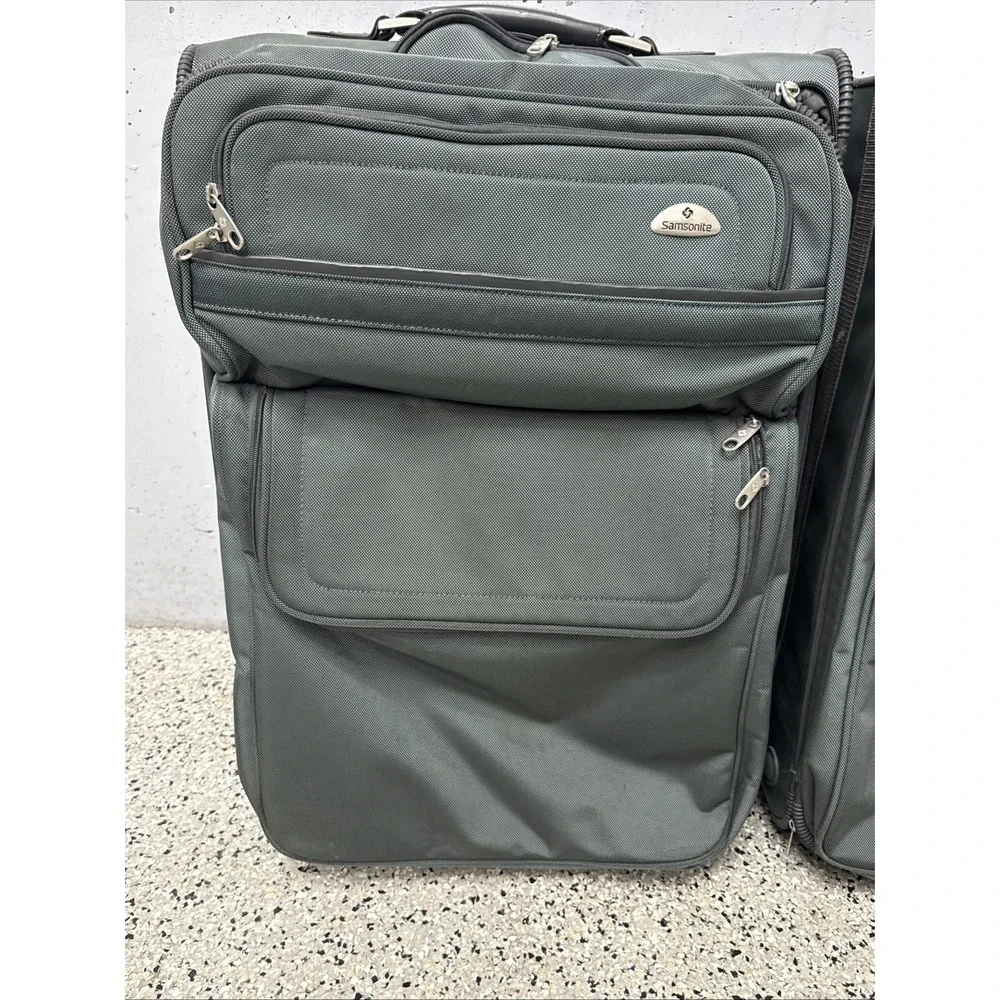 Samsonite Luggage 2 Pack Bundle Suitcase Gray Softside Wheeled 28x18x12 NICE!
